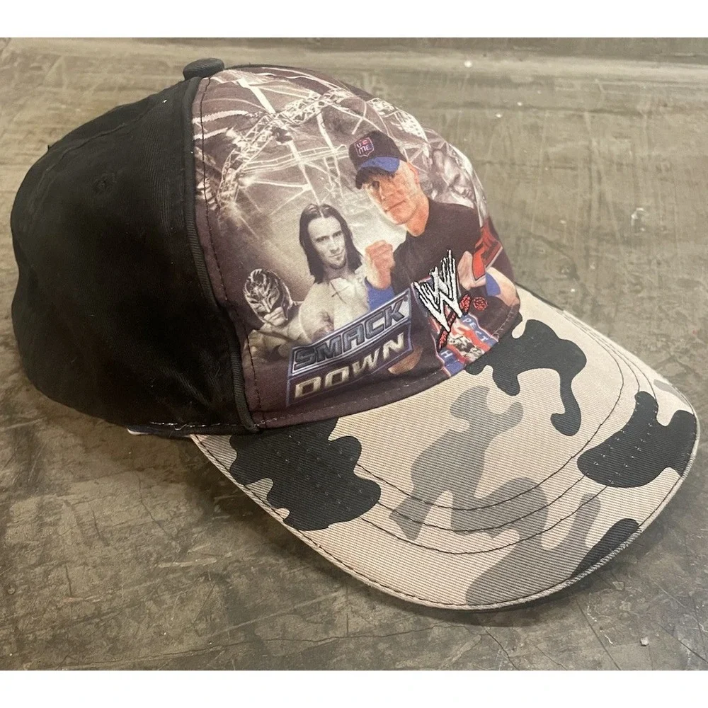 WWE Raw vs Smack Down Youth Hat Baseball Ball Cap ADJUSTABLE Back 2009 John Cena